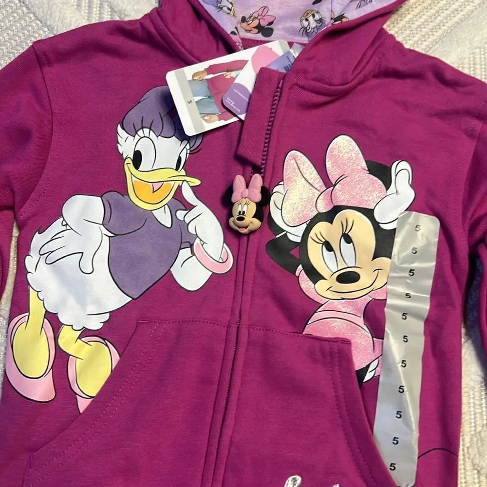 MINNIE MOUSE AND DAISY DUCK COMFY ZIP UP HOODIE